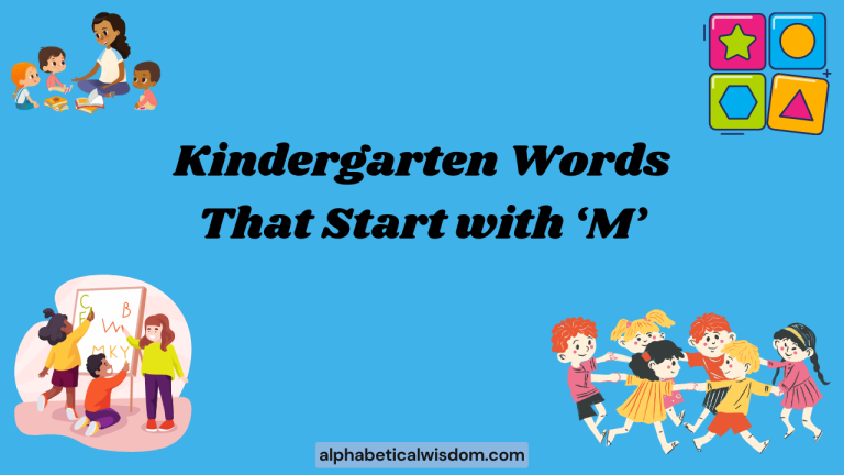 Kindergarten Words That Start with M