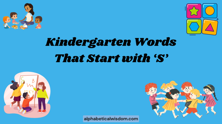 Kindergarten Words That Start with S