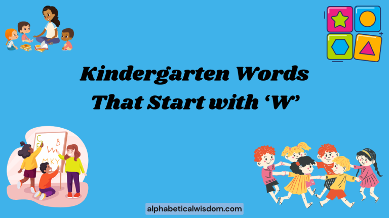 Kindergarten Words That Start with W
