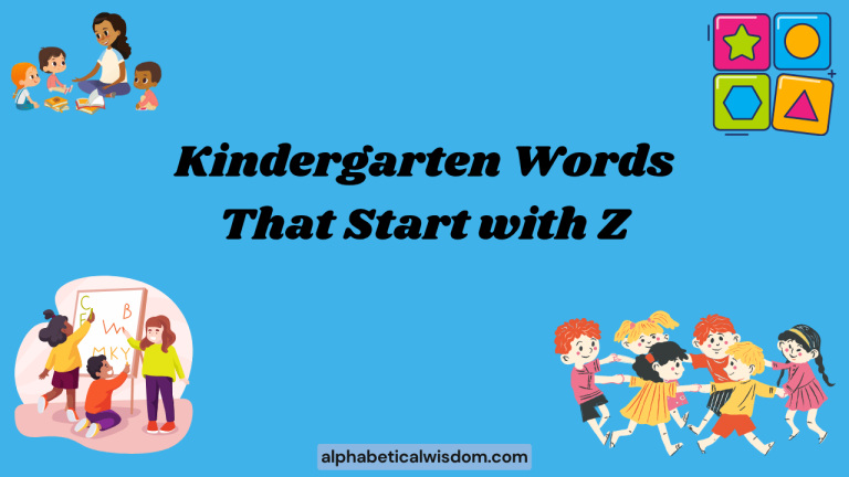 Kindergarten Words That Start with Z