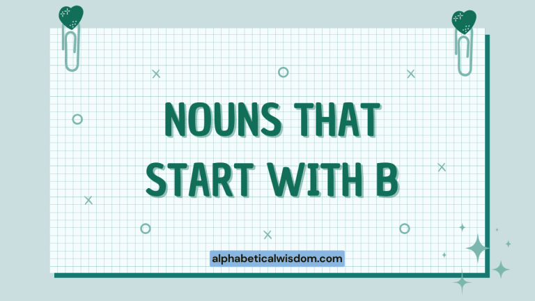 Nouns That Start with B