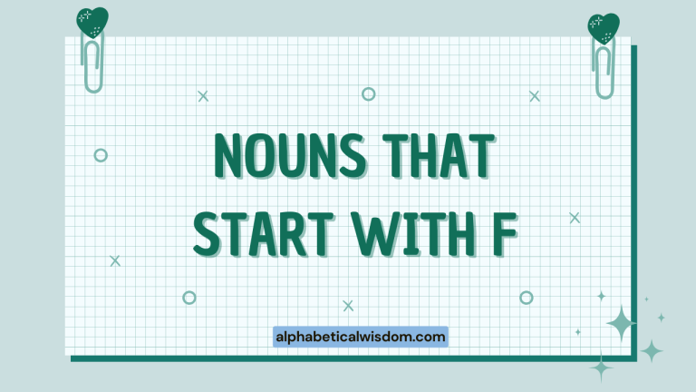 Nouns That Start with F
