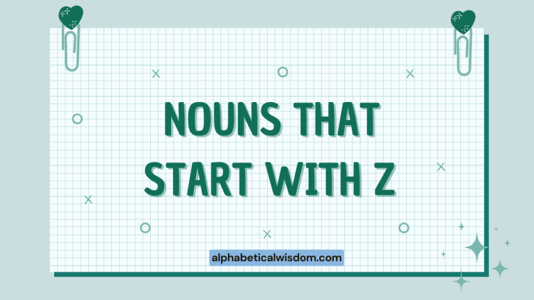 Nouns That Start with Z
