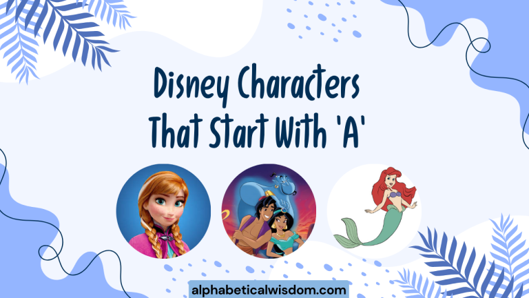 disney characters that start with a