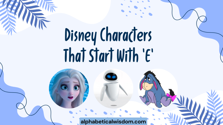 Disney Characters Starting with e